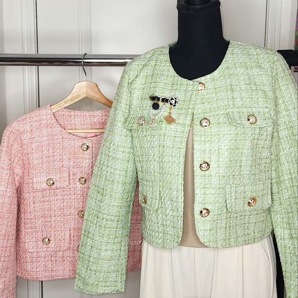 Soft Tweed Blazer (pink) - Picture 2 of 4